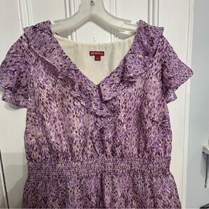 Like New- Lavender Dot-Print Ruffle Dress